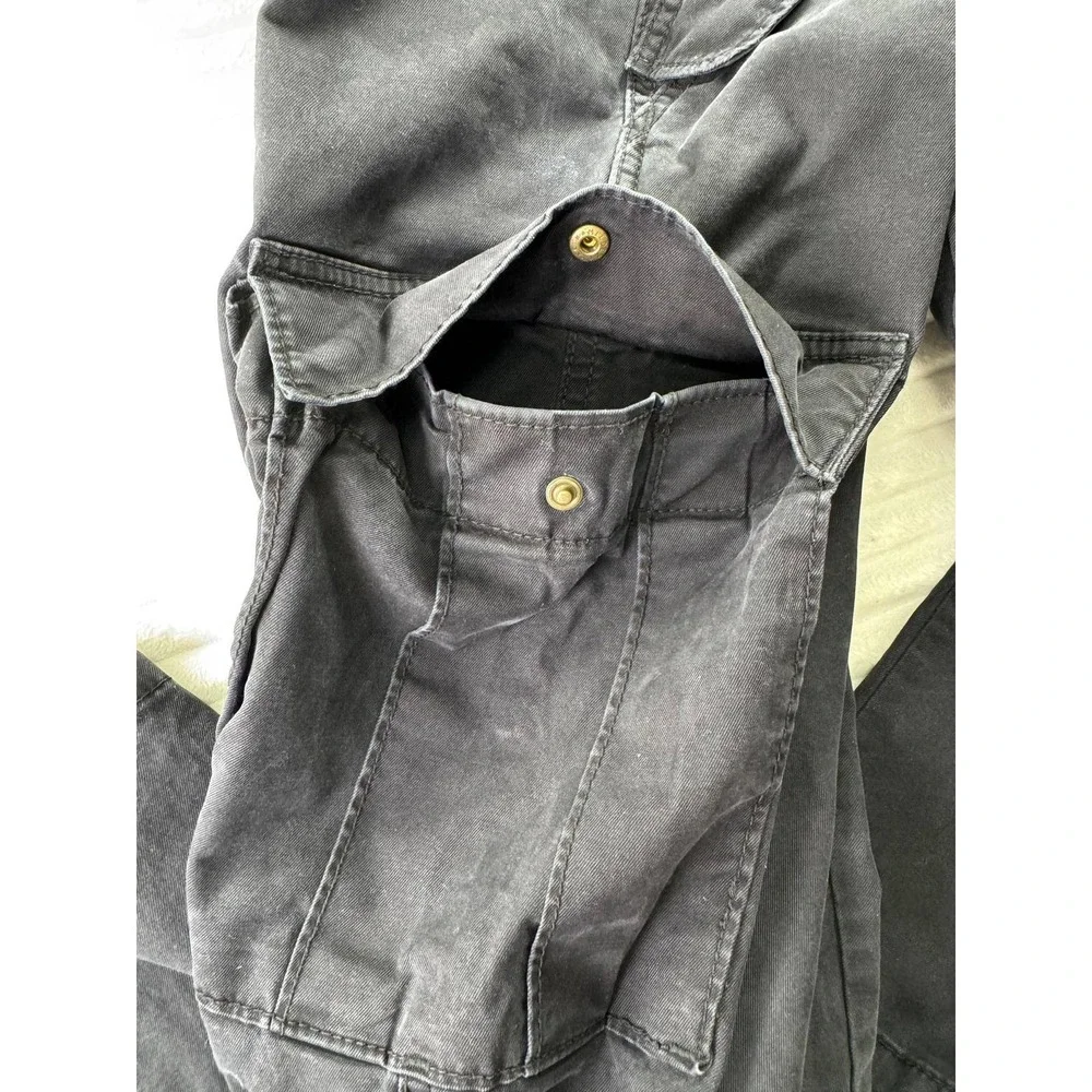 Banana Republic Mens 38x34 Tapered Surplus Cargo Pants Black Stretch